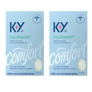 K-Y Liquibeads Vaginal Moisturizer - 6 Ovule And Applicator - each Box - 2 Box